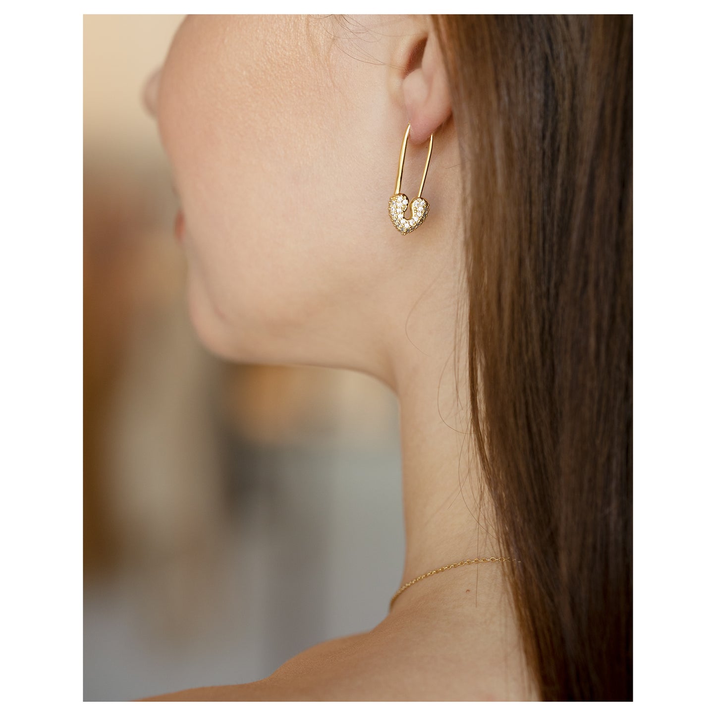 Heart Pin Teen Drop Earrings