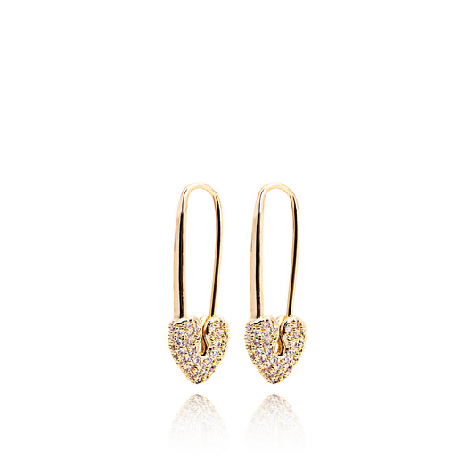 Heart Pin Teen Drop Earrings