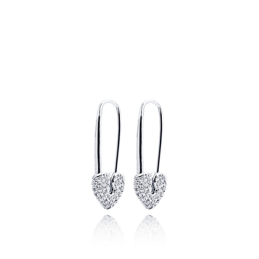 Heart Pin Teen Drop Earrings
